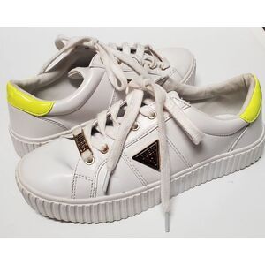 Guess Sneakers Y2K Platform Chunky 7.5M White/Neon Yellow gw-SHORT-SS 291 Shoes